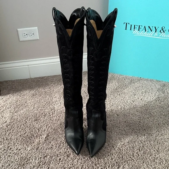 Christian Louboutin Black Moulamax Heeled Boots Size 39.5 - Picture 2 of 9